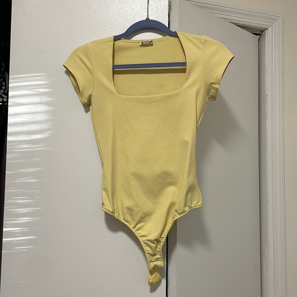 Free People Intimately Yellow Bodysuit Size Small